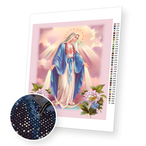 Miraculous Virgin Mary premium diamond painting kit for adults