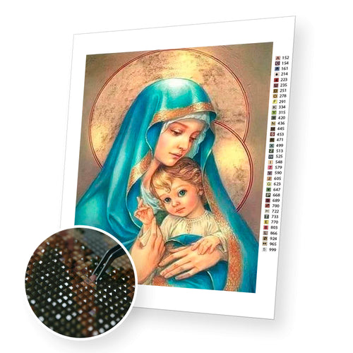 Madonna and Child premium diamond painting kit for adults