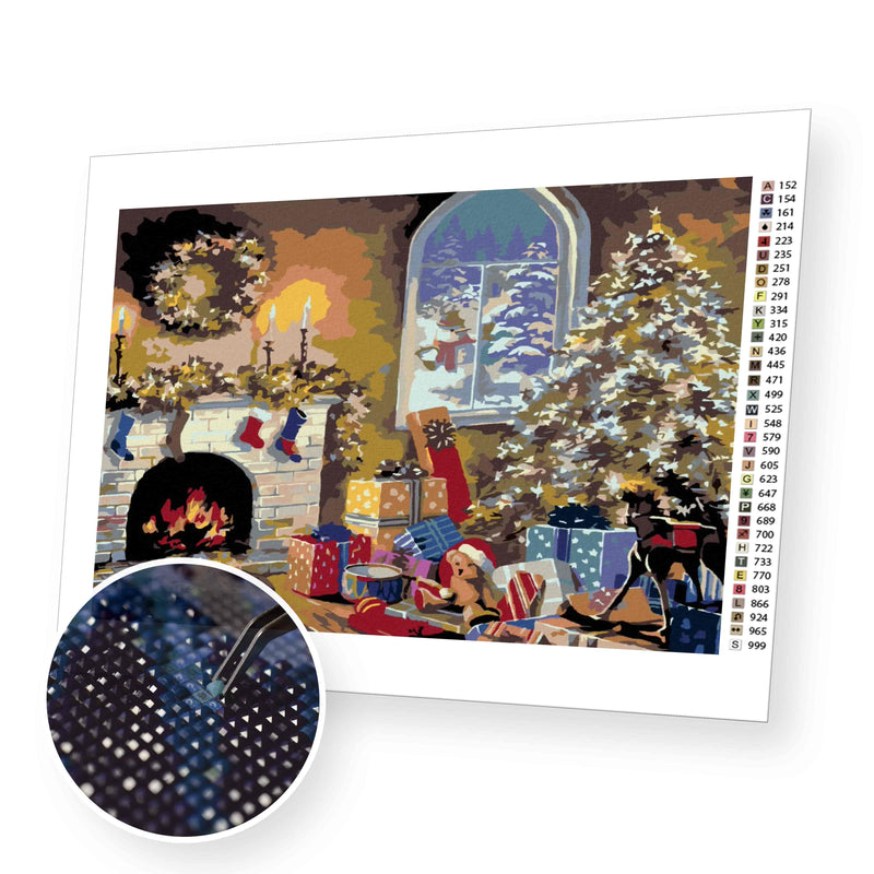 Christmas Tree and Fireplace for Christmas premium diamond painting kit for adults