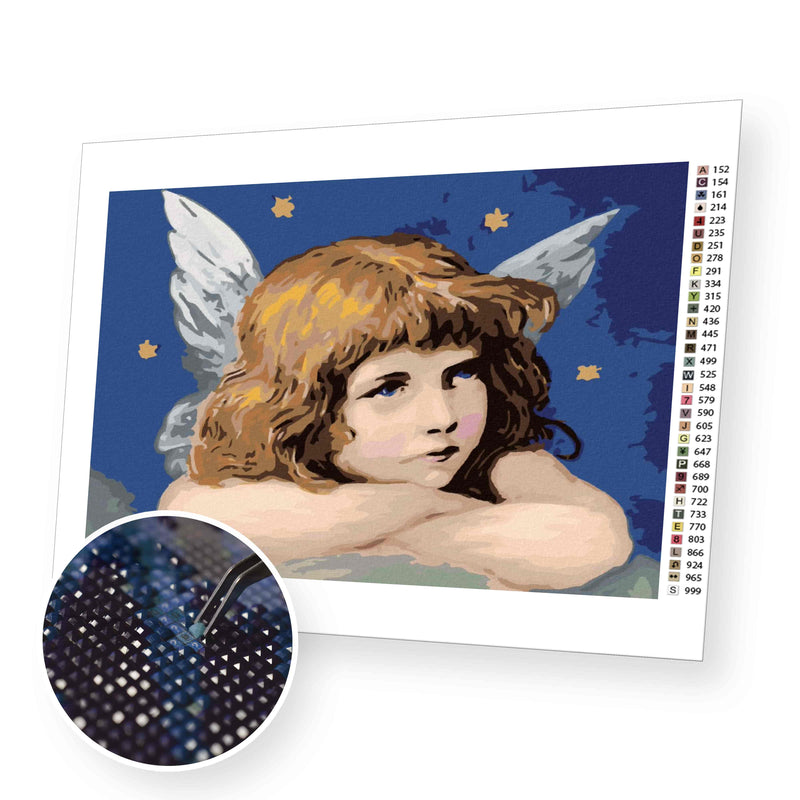 Small Angel premium diamond painting kit for adults