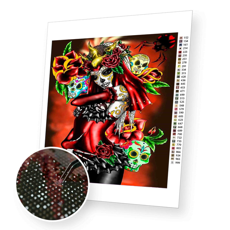 Woman With Flowers premium diamond painting kit for adults