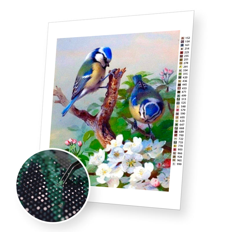 Bluebirds premium diamond painting kit for adults