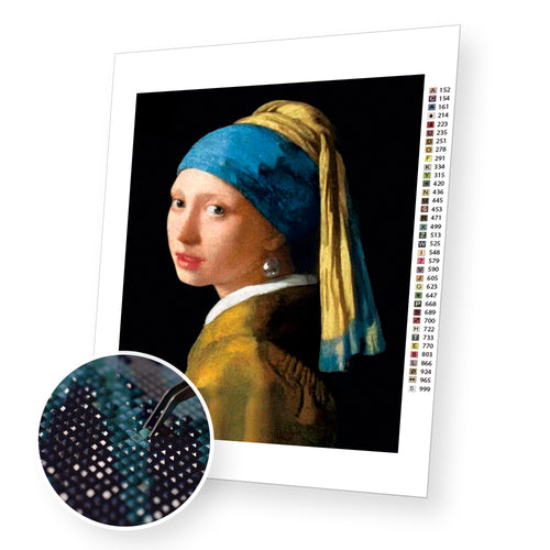 Girl with a Pearl Earring premium diamond painting kit for adults