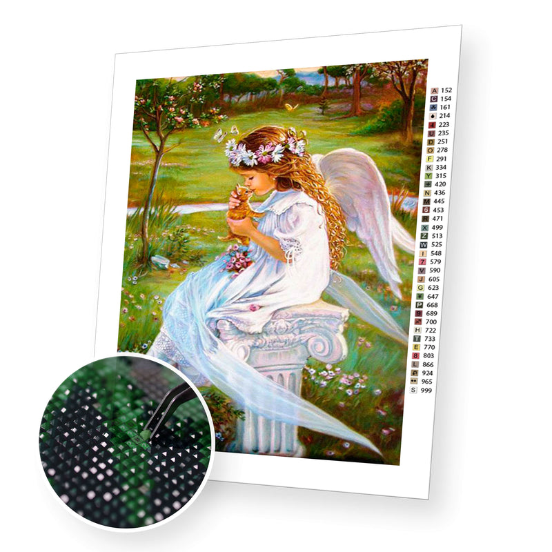 Girl with wings premium diamond painting kit for adults