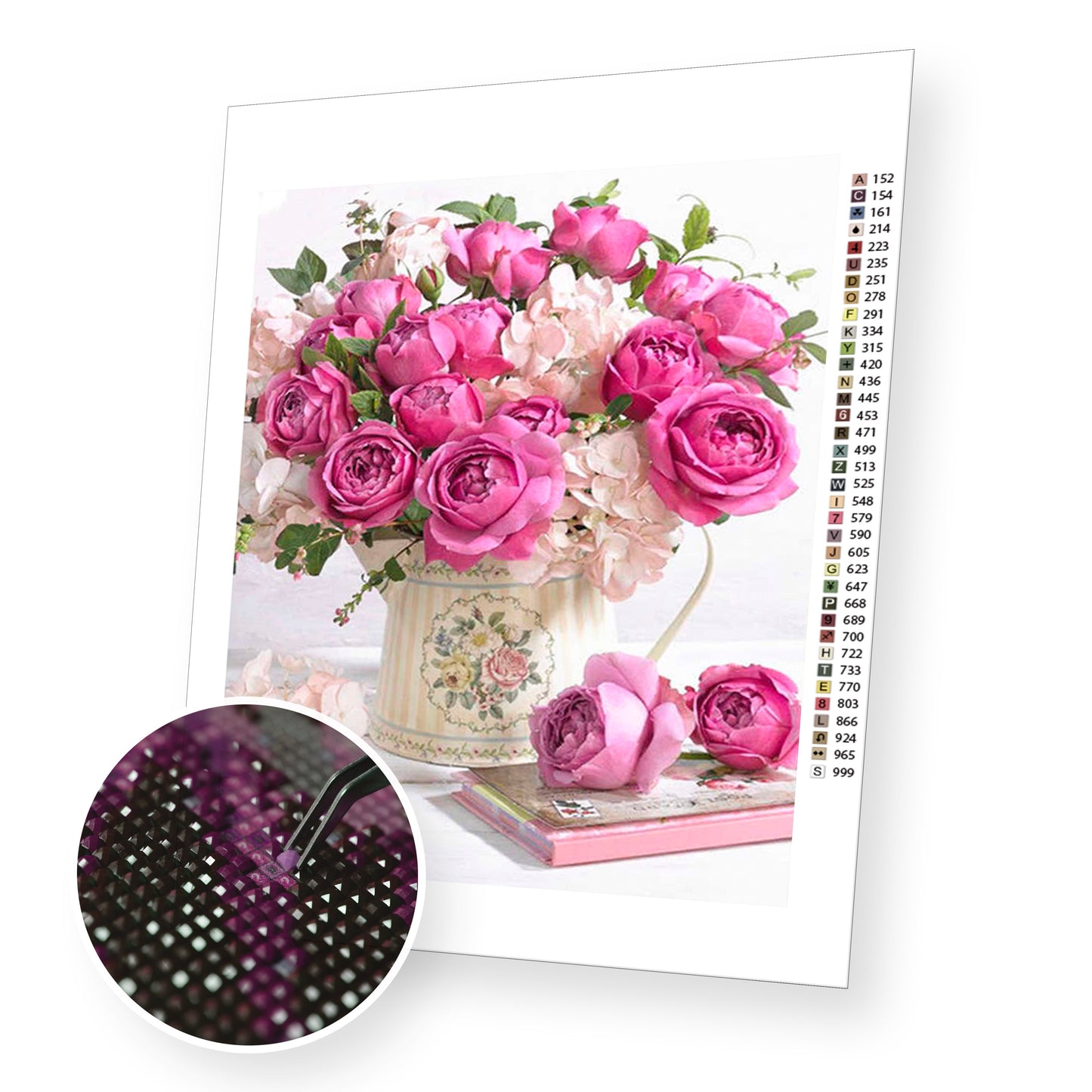 Purple Flowers premium diamond painting kit for adults