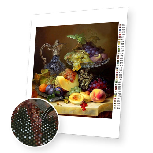 Fruits and Wine premium diamond painting kit for adults