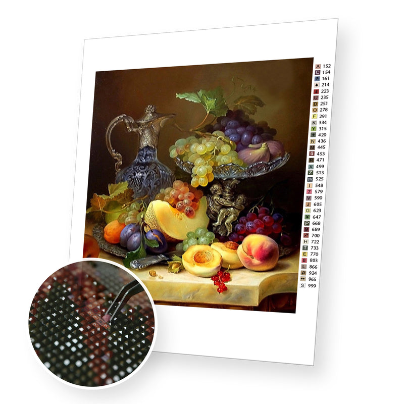 Fruits and Wine premium diamond painting kit for adults